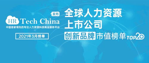 3月全球人力资源上市公司创新品牌市值top20榜单发布 截止2021年3月最后一个交易日